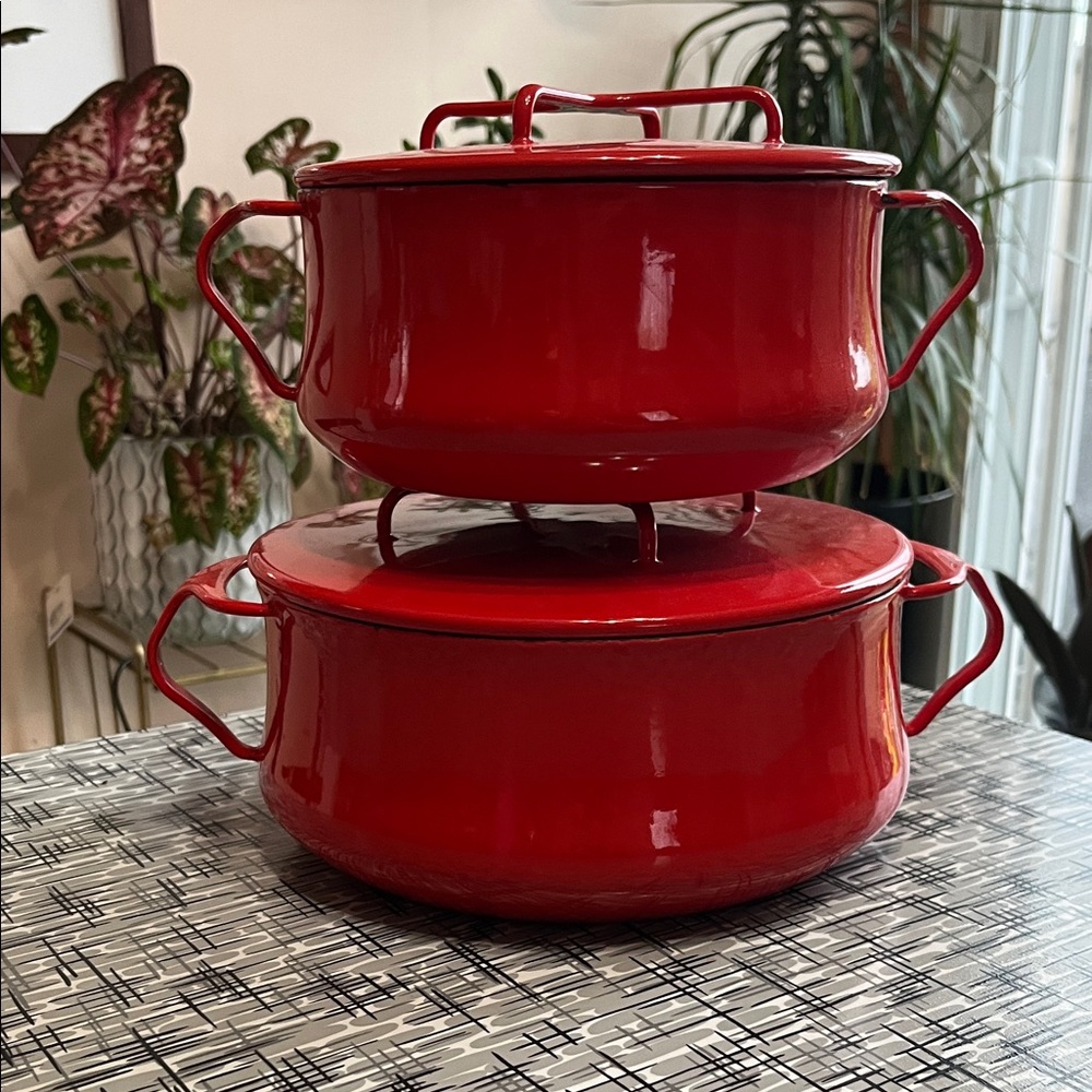 Vintage Dansk Red Enamel Cookware Set
